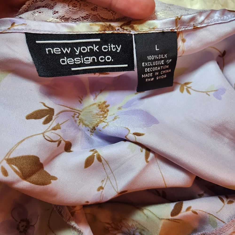 Y2K Silk Cami Tank Floral Size Large
